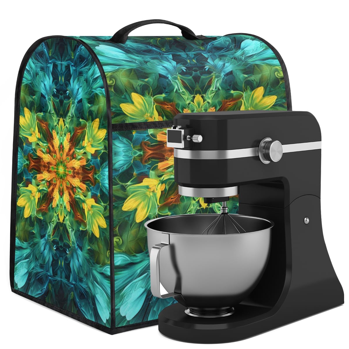 Coffee Maker Cover Abstract Mandala Bohemia Kitchen Appliance Covers Small Appliance Covers Blender Cover Juicer Cover Dust Covers for Kitchen Appliances with Top Handle and Pockets,Washable,C245
