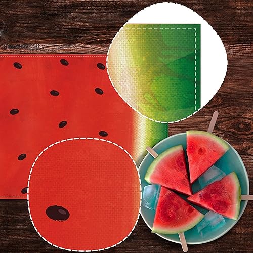 Miniatura 9 de Nepnuser Camino de mesa de sandía de verano, decoración de fiesta de sandía, suministros de fiesta de primer cumpleaños para niña, suministros de