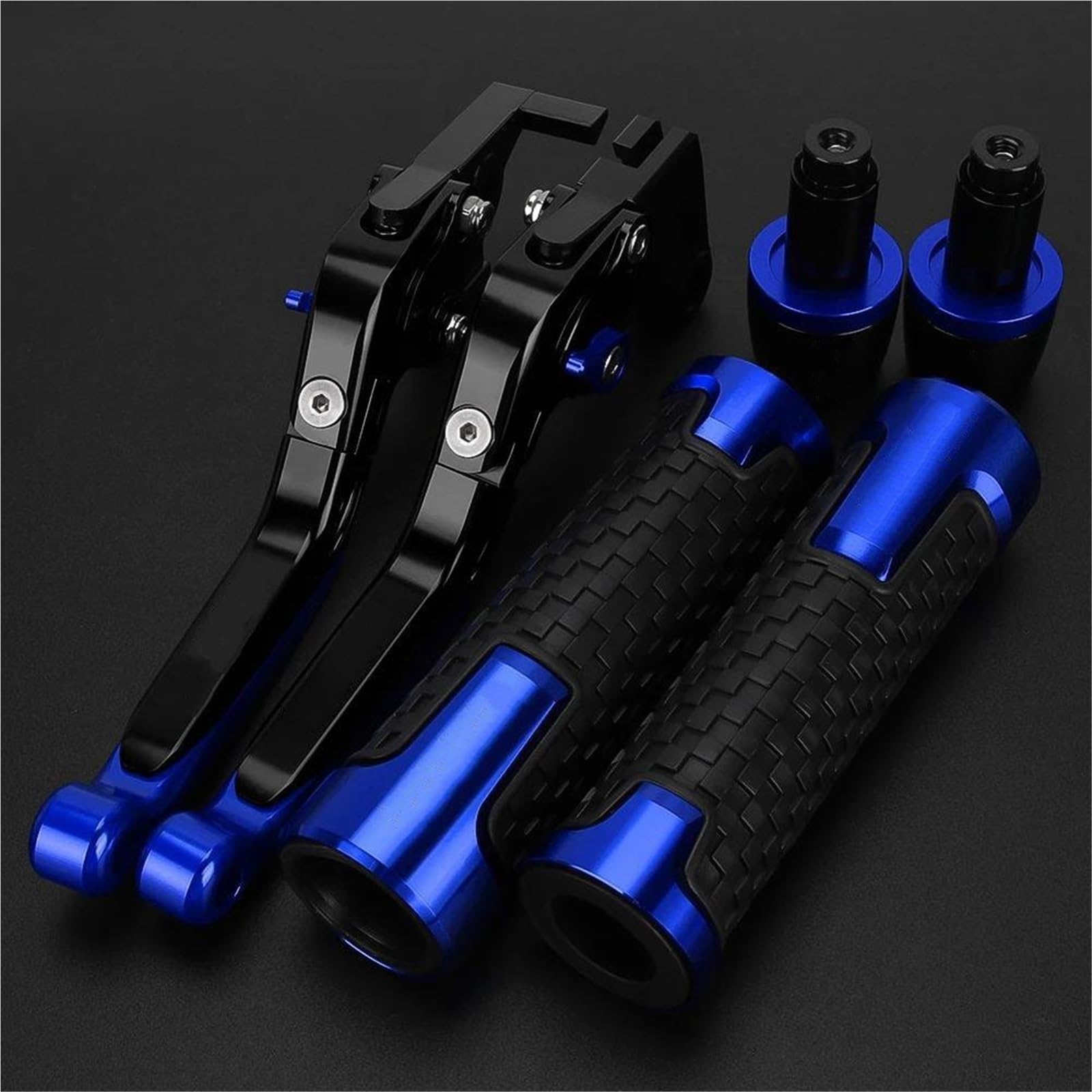 Leviers de frein et d'embrayage Kawasaki ZX10R 2006-2015 pliables et réglables bleus
