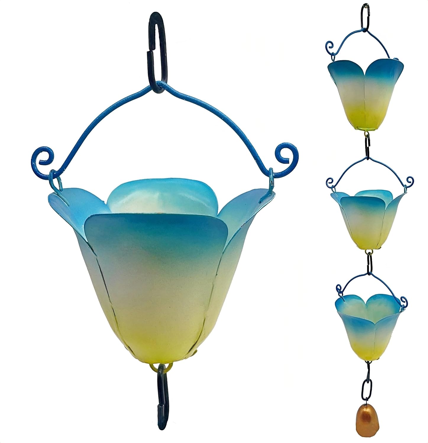 Tulip Rain Chains Garden Hanging Decoration,Cups Chime