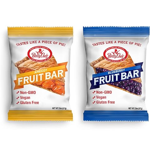 Miniatura 1 de Betty Lou's Paquete de barras de frutas  Paquete de 12 albaricoques y paquete de 12 arándanos  Sin gluten, veganas, sin OMG  Snacks deliciosamente
