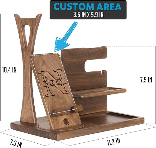 Miniatura 5 de Regalo personalizado para patrióticos Estación de acoplamiento de teléfono para militares, organizador de mesita de noche personalizado para