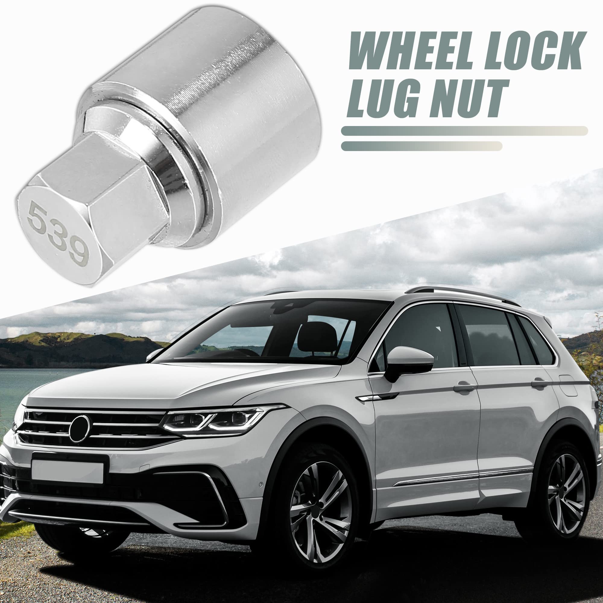 X AUTOHAUX Clé De Démontage D'Écrou Antivol De Roue pour VW Touareg 1pc | Argenté, Métal, Dimension 4,1x2,9cm (Int. 2,4cm), Pour VW Scirocco, Magotan, Phaeton, Tiguan, Modèle 539