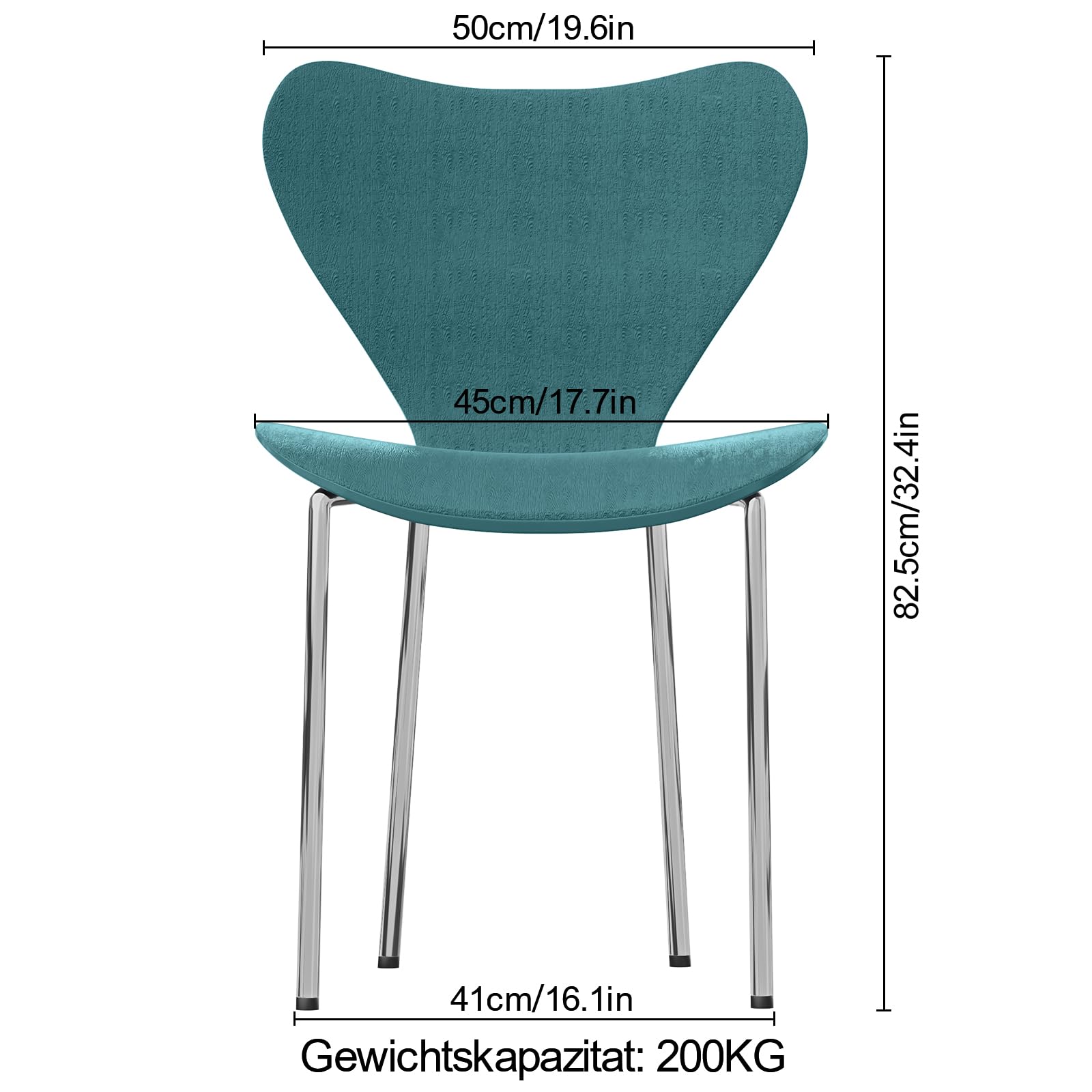 esszimmerstühle 4er set Stapelbare stuhl für esszimmer Zuhause Pfauenblauer