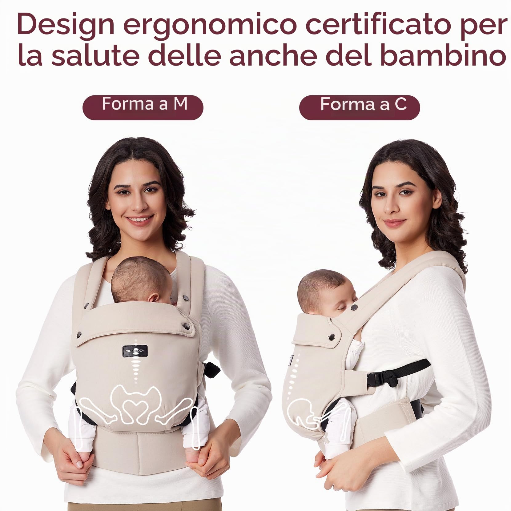 Marsupio Ergonomico Supporto Lombare Rinforzato, Kaki