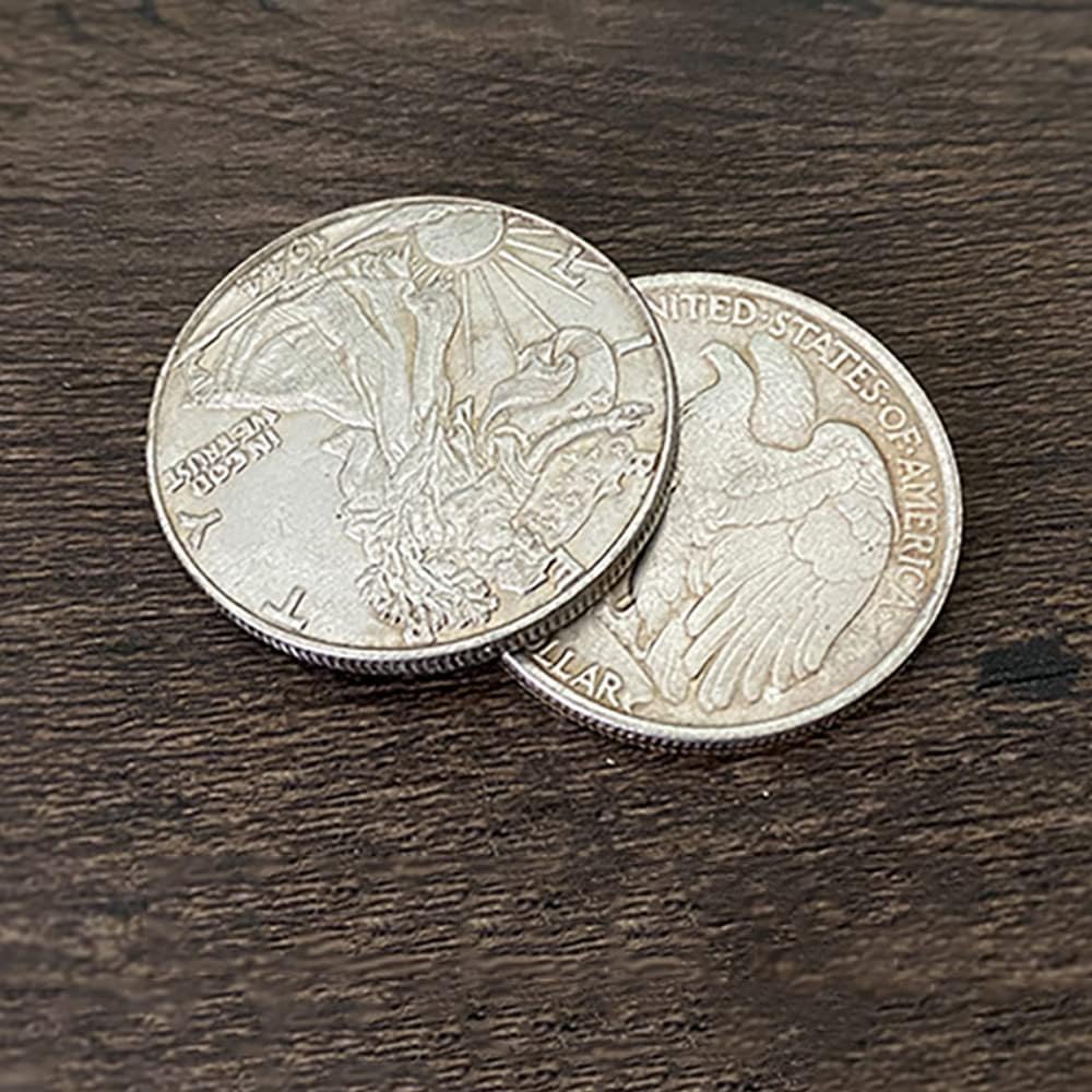 SUMAG Gravity Flipper Coin Magic Tricks Walking Liberty Half Dollar Magic Magician Close up Illusions Gimmick Props Mentalism