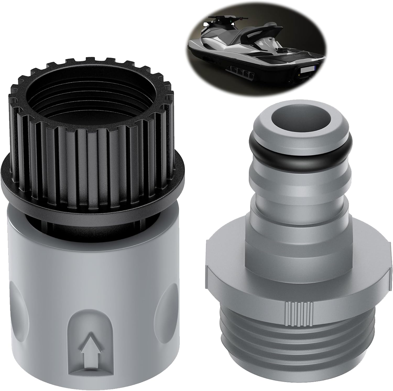 Quick Connect Flush Kit for Sea-Doo, Kawasaki, Yamaha, Honda & Jet Ski - Universal Garden Hose Flush Adapter for PWC, Boat & Outboard Motors