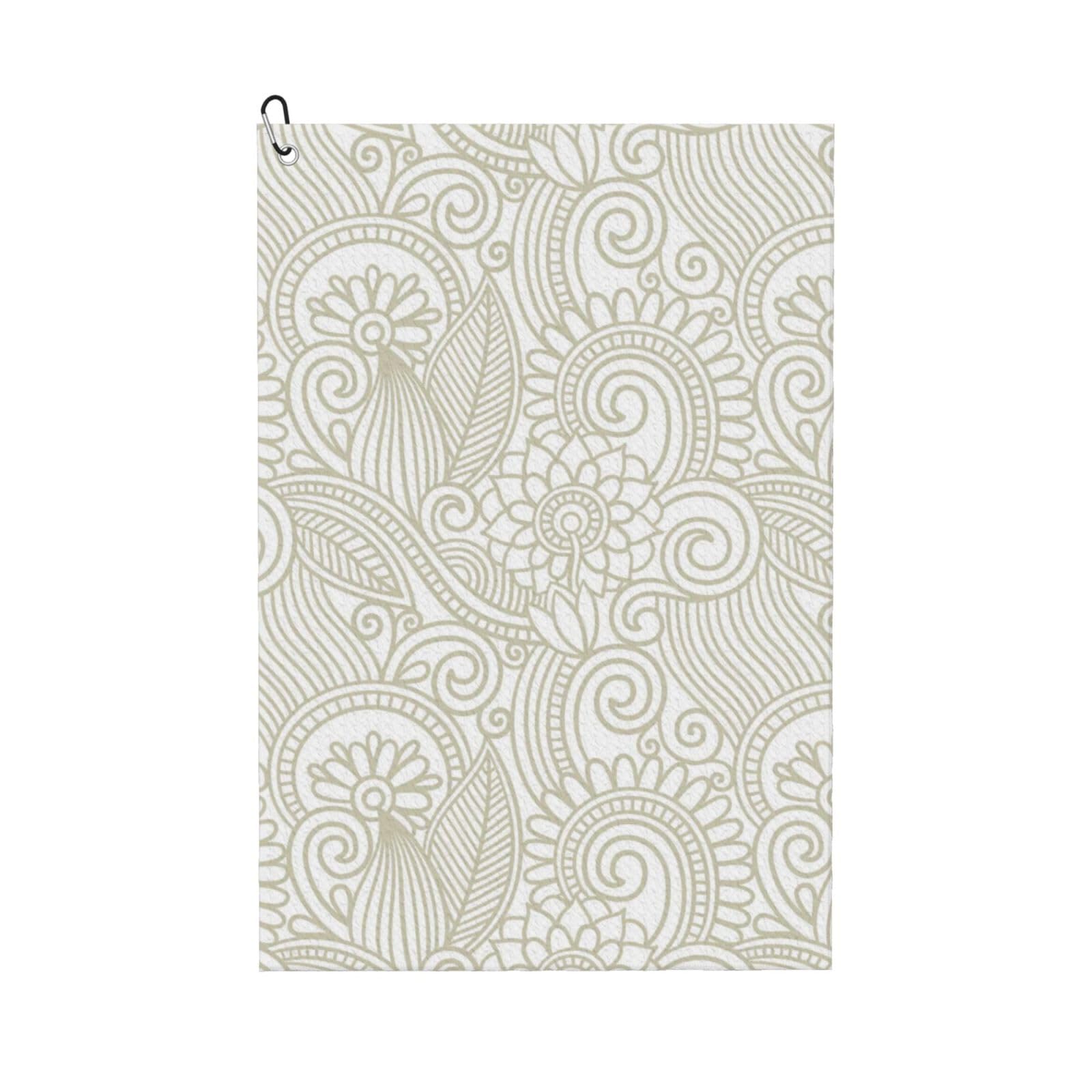 Oudrspo Vintage Floral Seamless Pattern Golf Towel, Waffle Weave Sports Towel with Clip for Golf Course Daily Use