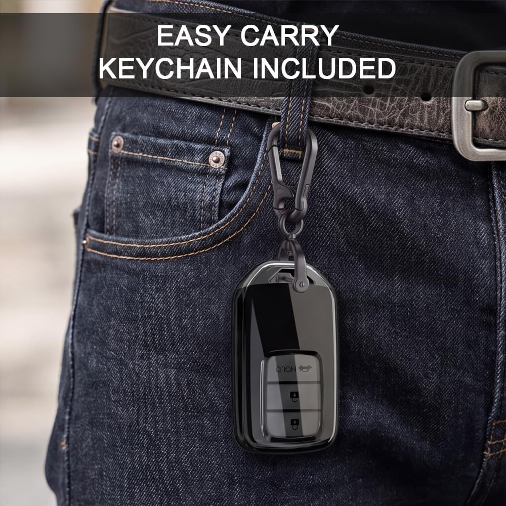 Key fob Cover with Keychain, Soft TPU Full Cover Protection Key Fob Case for Honda Accord Civic CRV Pilot Odyssey image 2