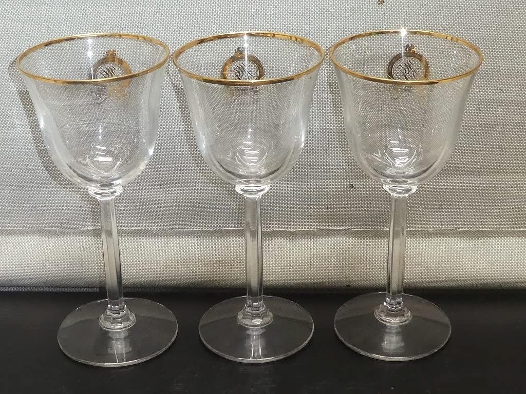 club ターニークラブ 金彩 ロゴ入り ワイングラス 3客 ゴルフ レトロ 【Edition】