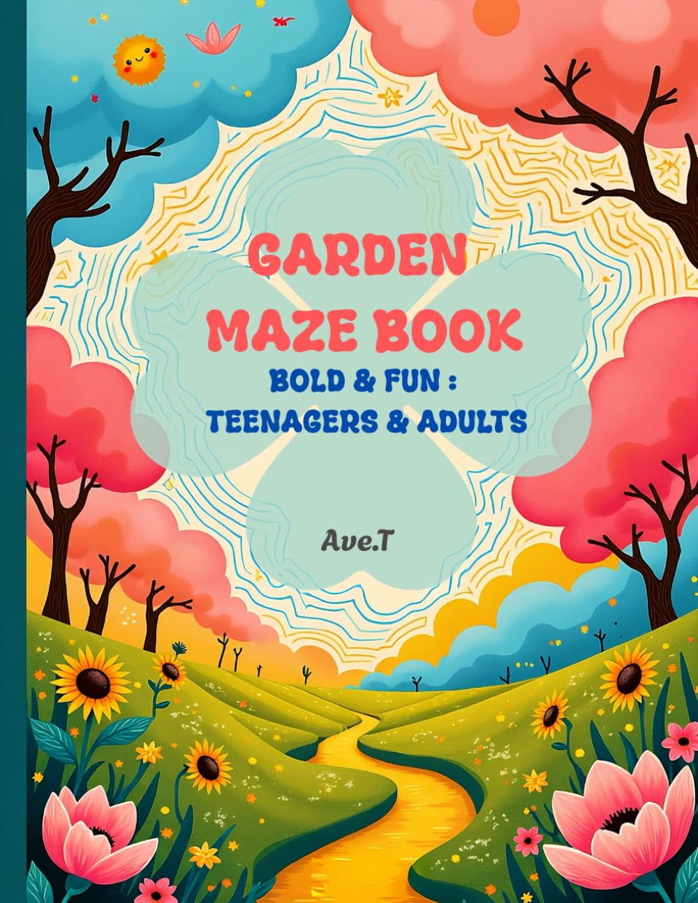 Garden Maze Book: 50 Bold & Fun Mazes : For Teenagers and Adults