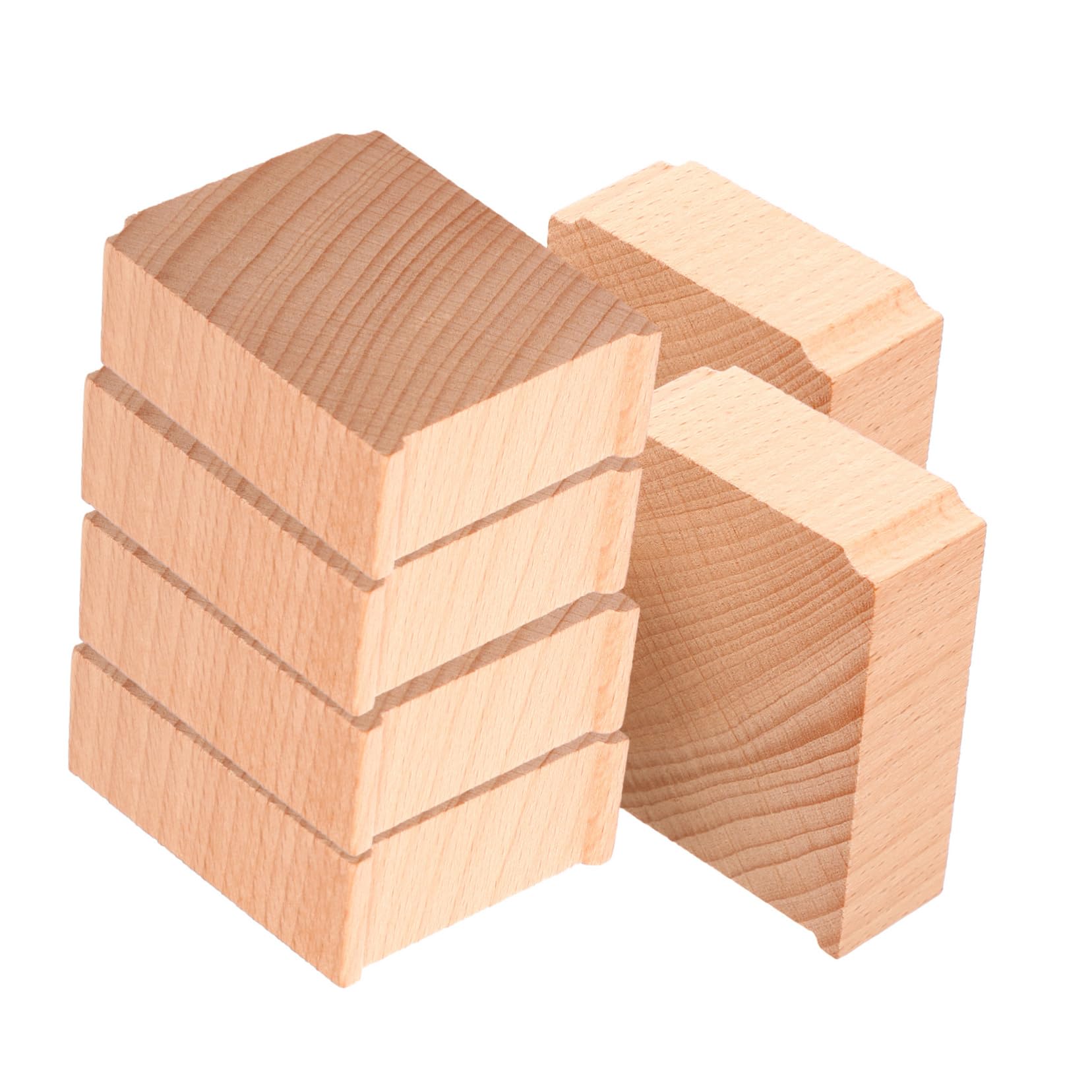 TOYANDONA Train Tracks Accessories 6pcs Wooden Bridge Support Risers for Track Sets