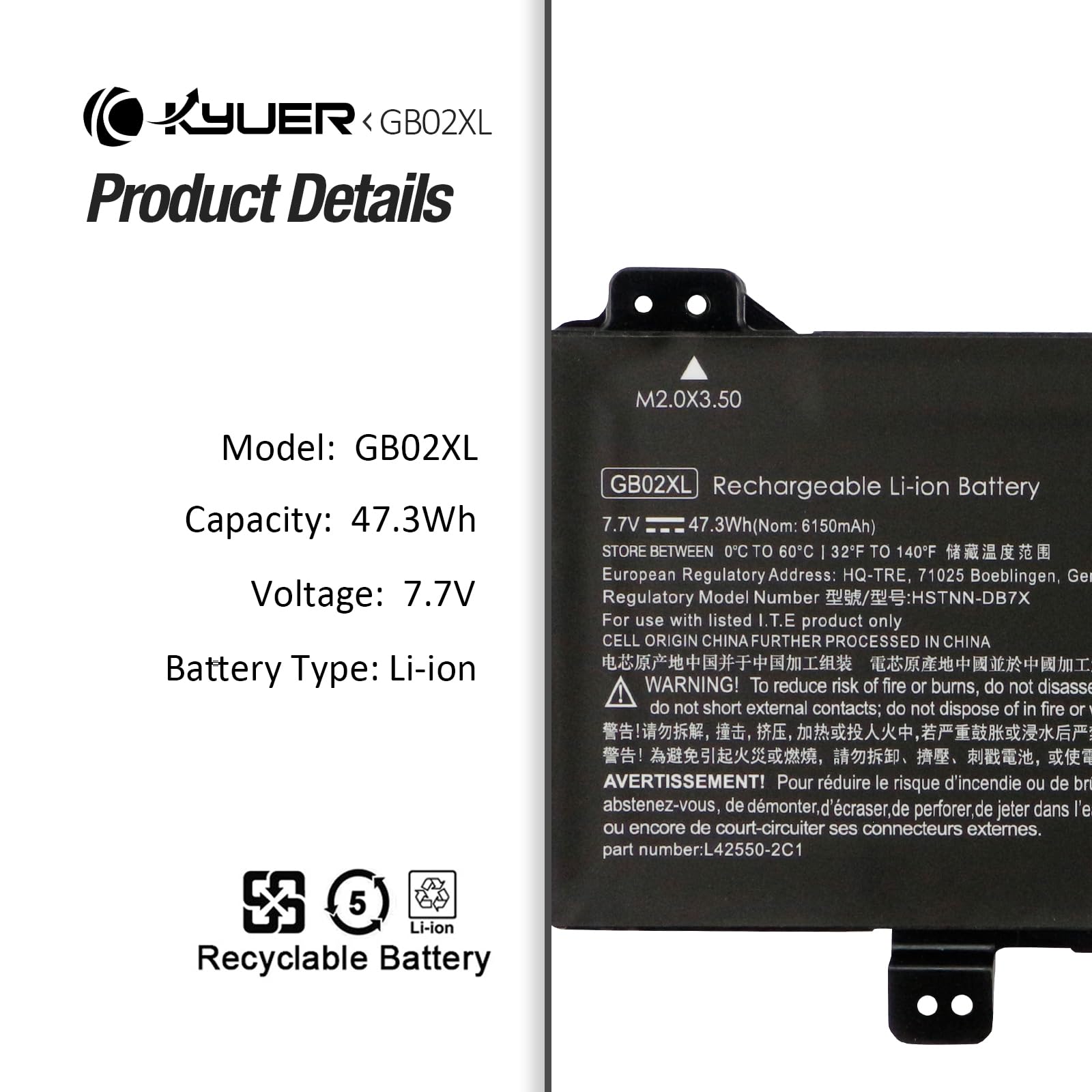 GB02XL GM02XL Laptop Battery for HP Chromebook X360 11 G1 G2 EE