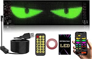 LED-ogen Voor Vrachtwagen Flex LED-display, Autoogen Devil Eyes Licht Auto Programmeerbaar Usb Flexibel Bluetooth App-bedieningsdisplay Zacht Flex- scherm Diy Auto Dynamische LED Slimme Kleurrijke Oogl