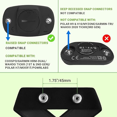 Miniatura 2 de Correa de pecho de repuesto para monitor de frecuencia cardíaca para Polar H10 H9 H7 H1, correas suaves impermeables ajustables compatibles