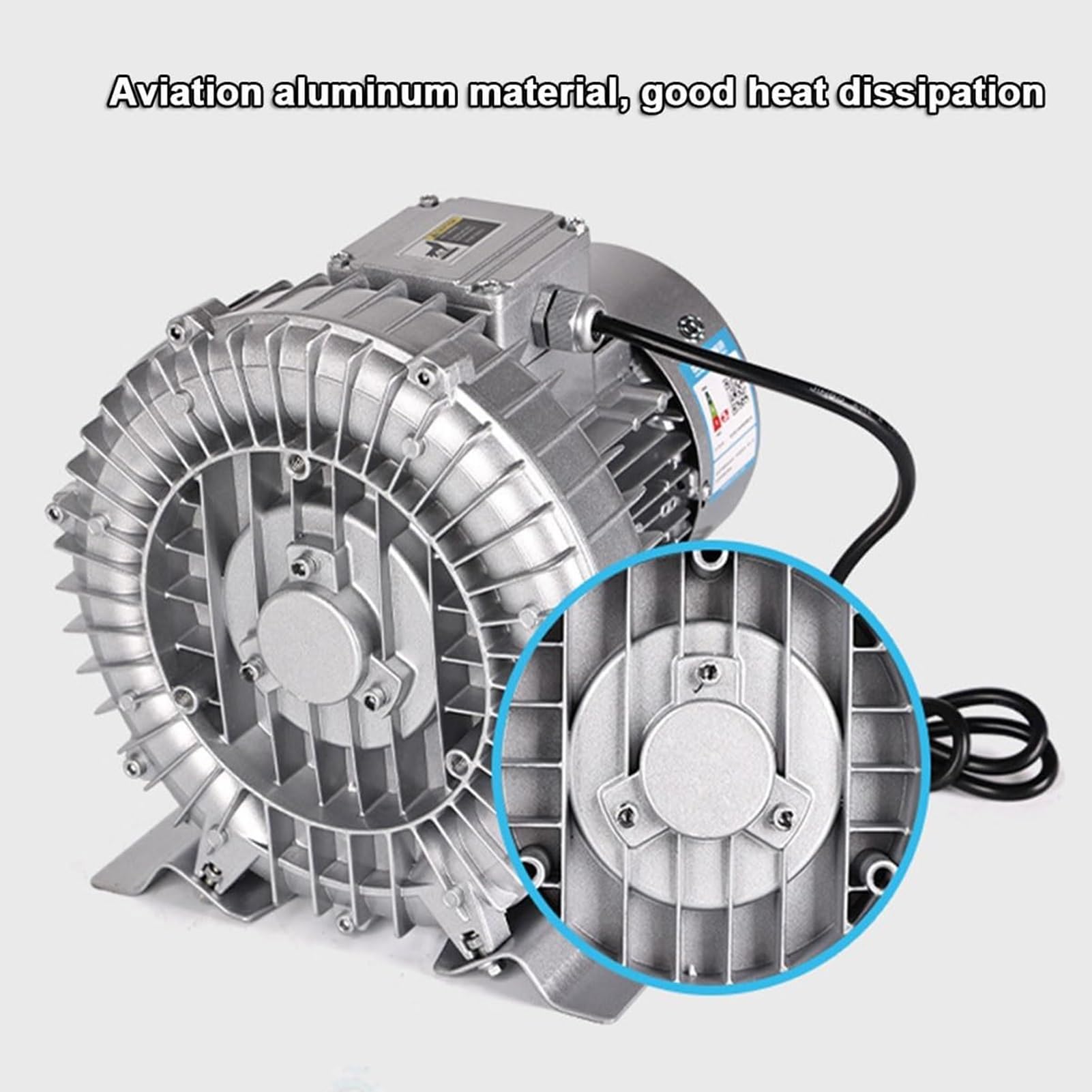 Soplador de Canal Lateral 370W 0.5HP Bomba de Aire Vortex para Oxigenacion de Estanque Acuicultura Tratamiento de Aguas Soplador Industrial para Ventilacion Aspirador