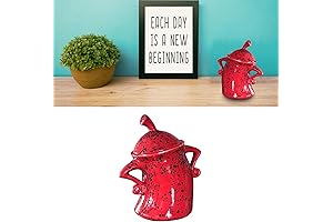 Desktop Cup Ornament, Drop Resistant Teapot with Attitude Stylish Decorate for Halloween (Red)