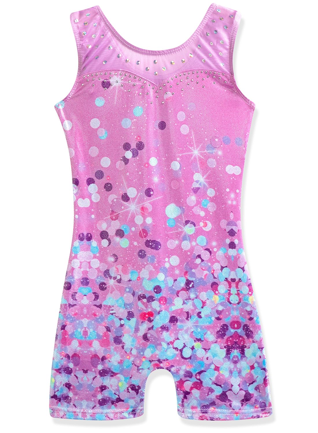 HOZIY Leotards for Girls Gymnastics Kids Children Biketard Snowflake Ribbon Blue Purple Hot Pink Sparkle