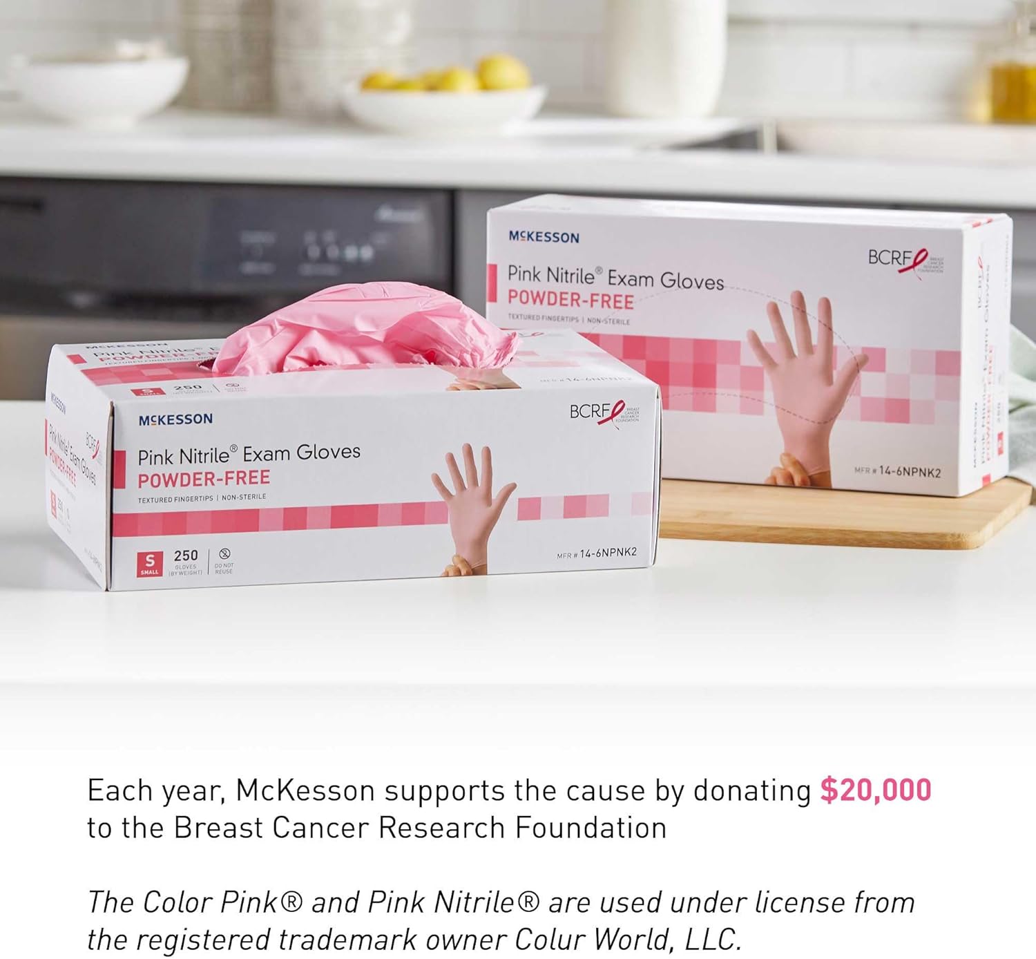 McKesson Pink Nitrile Disposable Nitrile Exam Glove Standard Cuff Length - Image 3