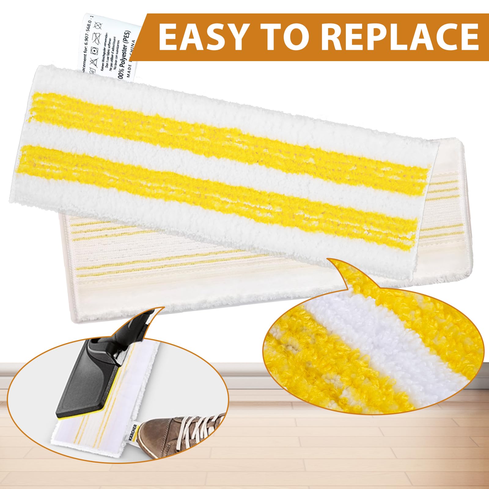 DLAIMI Lot De 10 Chiffons De Rechange En Microfibre Compatible Avec Karcher Easyfix SC 1, SC