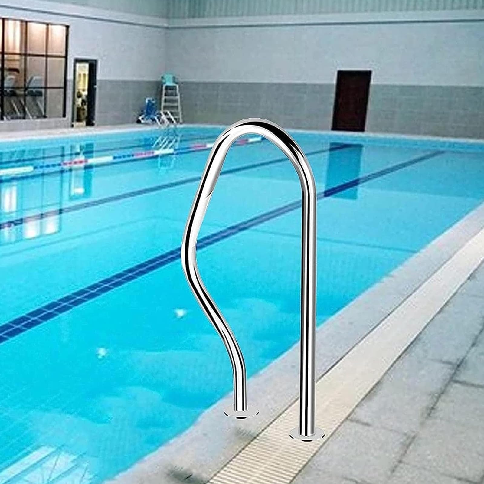 Pool Handrails Pool Hand Rail 304 Stainless Steel Pool Hand Rail for Garden Backyard Pools and Inground Pools Entrances