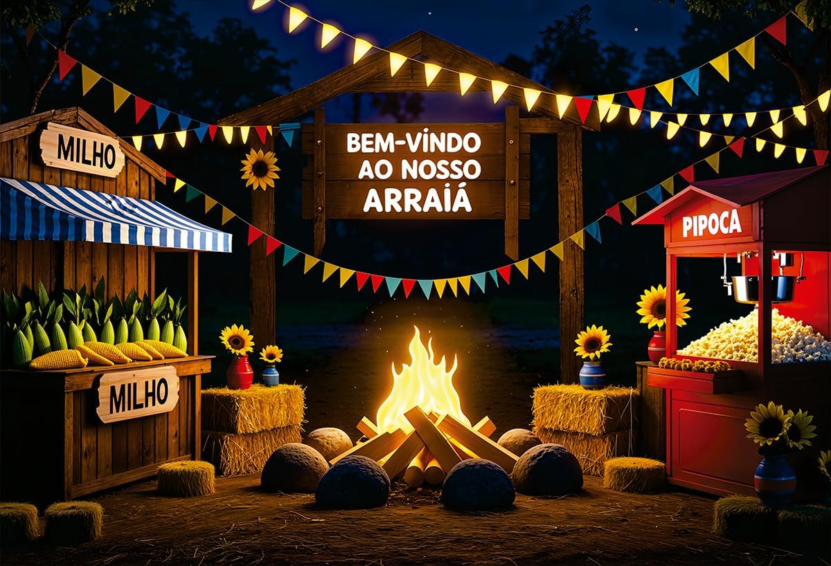 Fundo Fotográfico Festa Junina Cenário Tecido (FDFJN0130, 1,70×2,50m)
