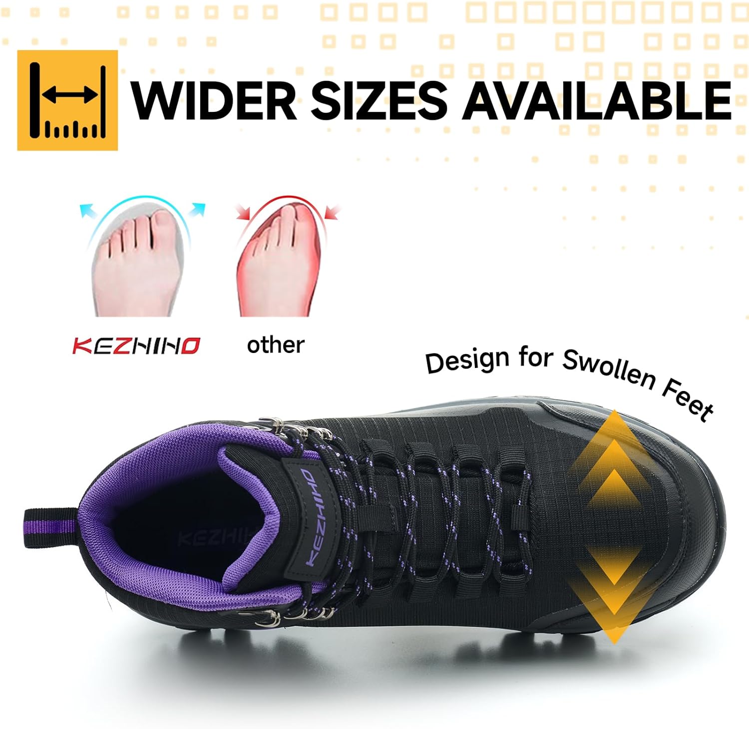 Kezhiho Waterproof Steel Toe Boots for Women Wide Width Non Slip Work Boots Lightweight Slip Resistant Safety Shoes Indestructible Construction Composite Toe Sneakers - Image 6