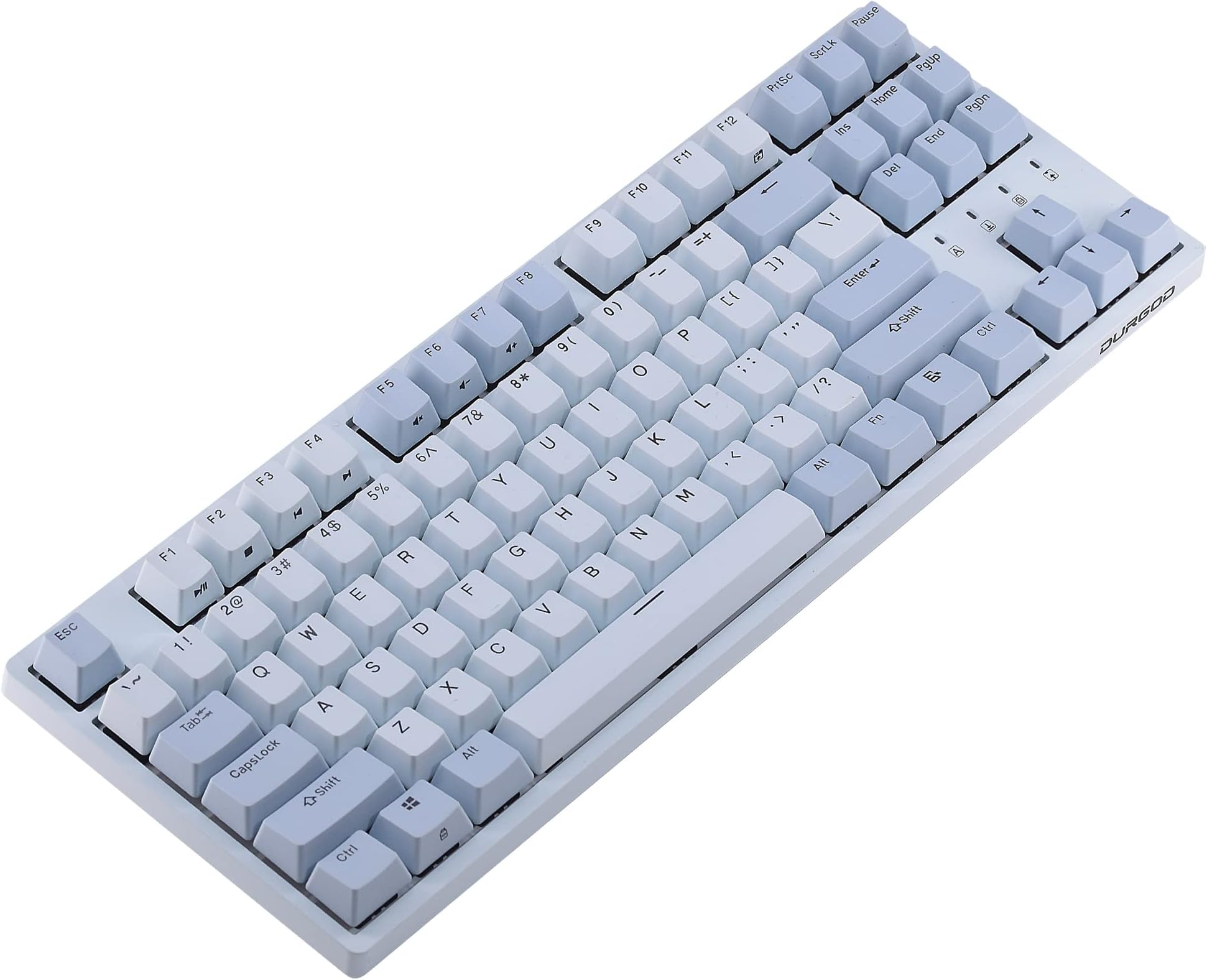 DURGOD Taurus K320 TKL Mechanical Keyboard | 87 Keys Tenkeyless | USB C Wired | Doubleshot PBT Keycaps | Programmable Keys | NKRO Rollover | Windows & Mac (Haze BlueCherry Red)