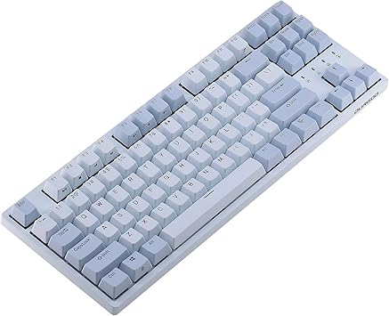 DURGOD Taurus K320 TKL Mechanical Keyboard | 87 Keys Tenkeyless | USB C Wired | Doubleshot PBT Keycaps | Programmable Keys | NKRO Rollover | Windows & Mac (Haze BlueCherry Speed Silver)