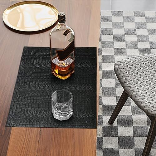 Miniatura 7 de Juego de 6 manteles individuales de cuero para Navidad, impermeables, resistentes al calor, fáciles de limpiar, para mesa de comedor, mesa de cocina