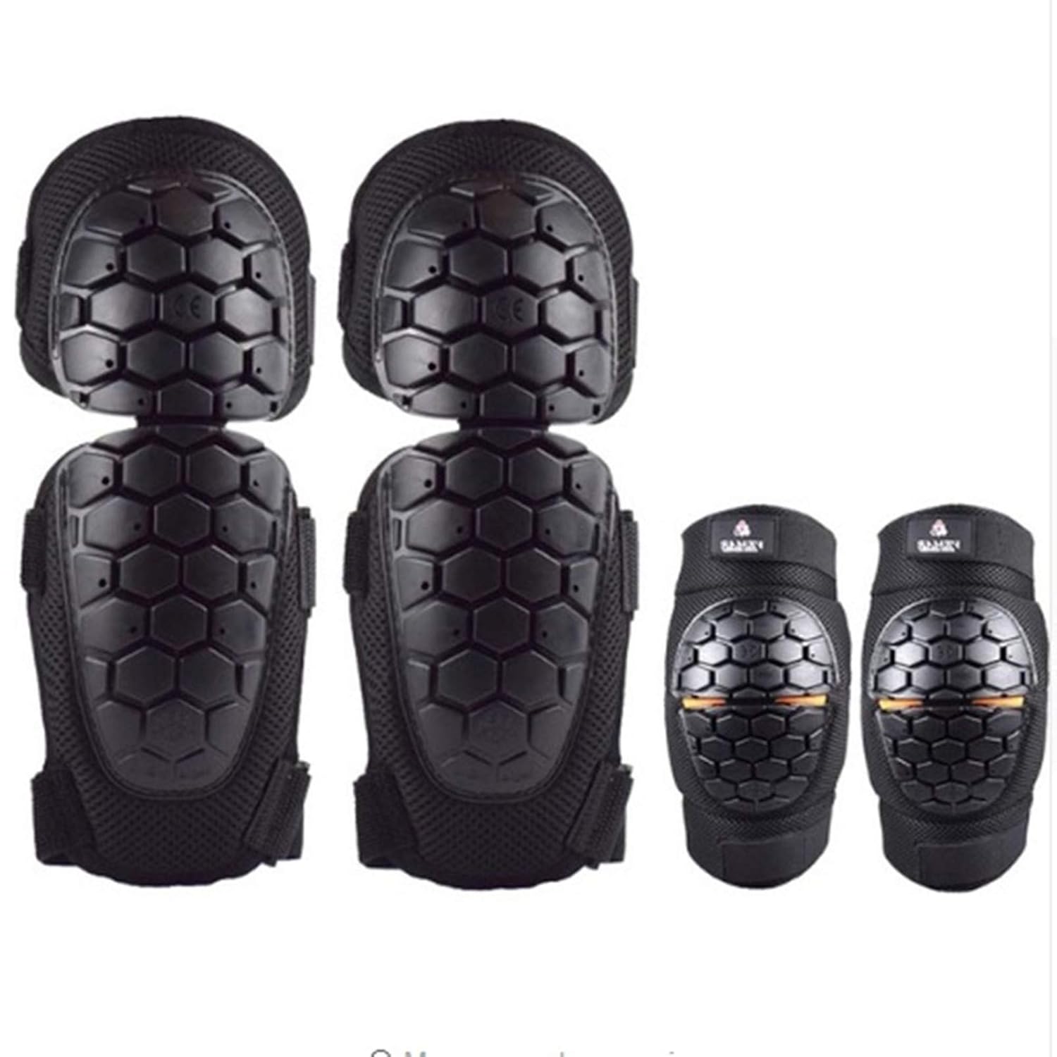 Motorcycle Knee Pads & Elbow Pads for Men Women Adjustable Motocross Knee Shin guards Protective Gear for Cycling Racing Skating Skateboarding (Black Knee Pads)