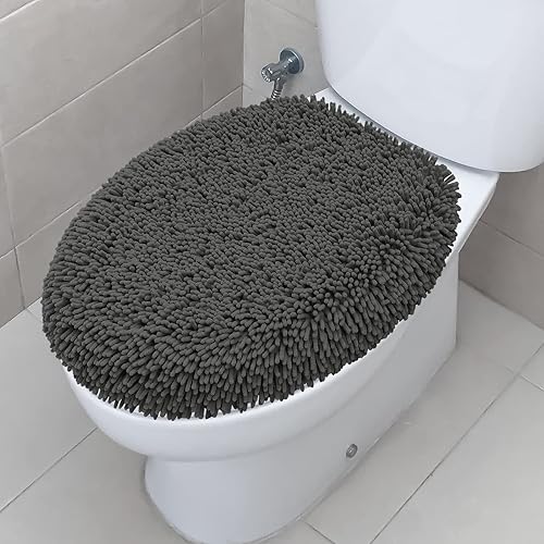 TREETONE Shaggy Funda de felpilla para tapa de inodoro de baño, fundas de asiento de felpa ultra suave, esponjosa y absorbente, 19 x 21 pulgadas, TREETONE Shaggy Funda de felpilla para tapa de inodoro de baño, fundas de asiento de felpa ultra suave, esponjosa y absorbente, 19 x 21 pulgadas,