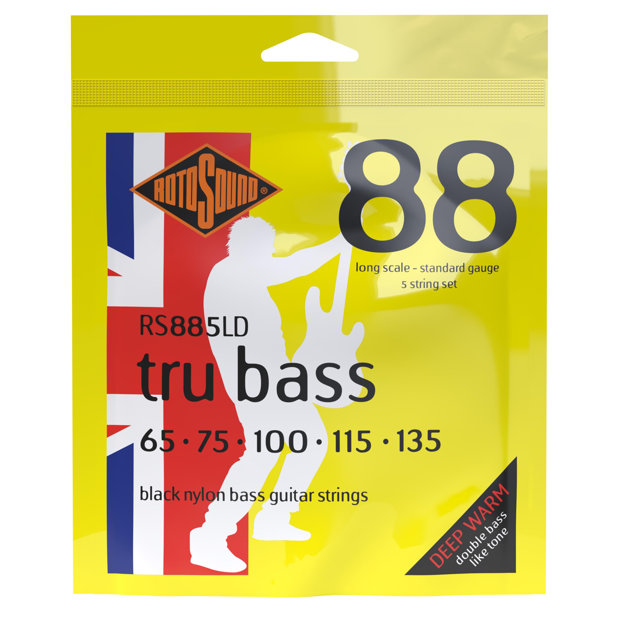 Rotosound Snaren voor Elektrische Bas TRU BASS NYLON FLATWOUND 4-Snaren RS88M NYLON FW MEDIUM SCALE Standard 65-115