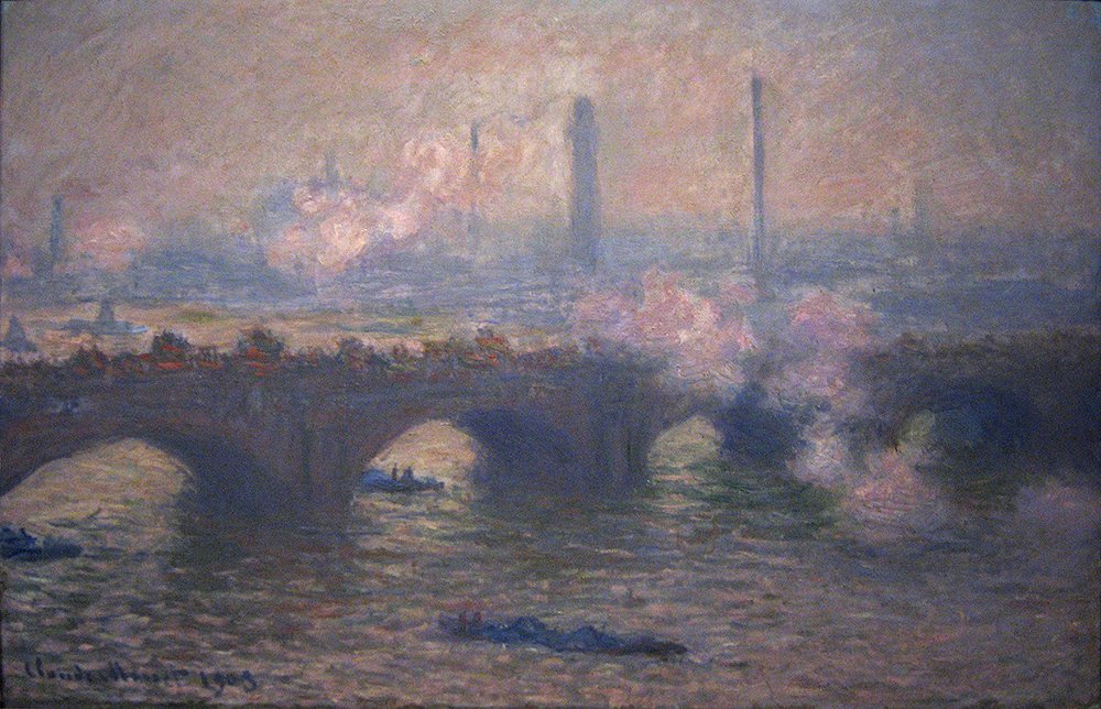 Claude Monet Waterloo Bridge affiche grand format encadrée pour salon