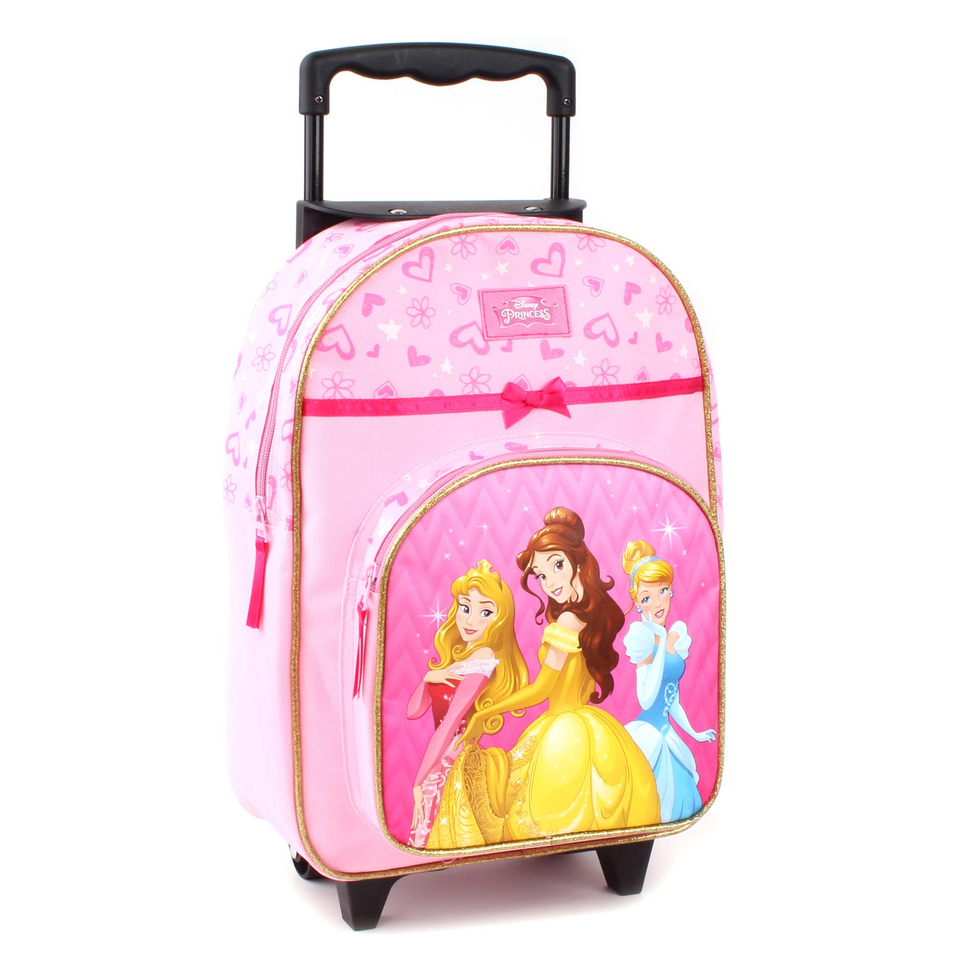 Sac à dos à roulettes Disney Princesses rose pour l'école maternelle et primaire