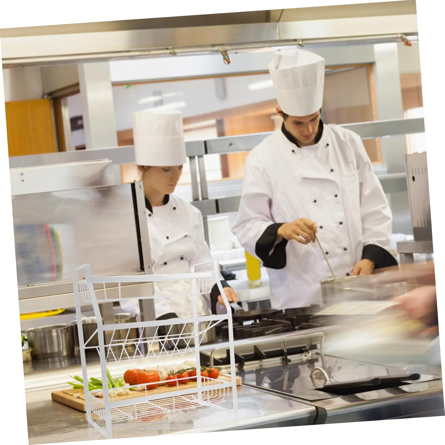 1Pc Carbon Steel Kitchen Spice Rack Multipurpose Slip Storage Shelf for Countertop Elegant Organizer for Home Kitchen Bathroom and Bedroom Design