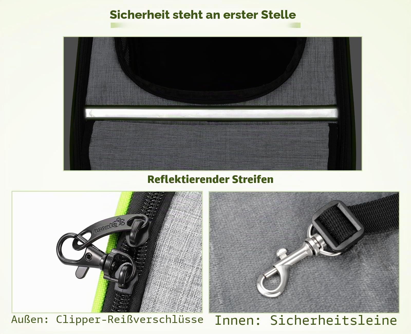 pecute Katzenrucksack Haustier Rucksack mit Netzfenster, Tragbare und Faltbare Katzentasche, Atmungsaktive und Leichte Hundetasche, Multifunktionales Ausgehen Reisen Grau bis 6 kg