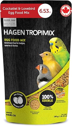 Hari Tropimix - Alimento para pájaros para periquitos, canarios y pinzones, alimento para loros hagen con semillas, huevo, frutas y verduras, mezcla