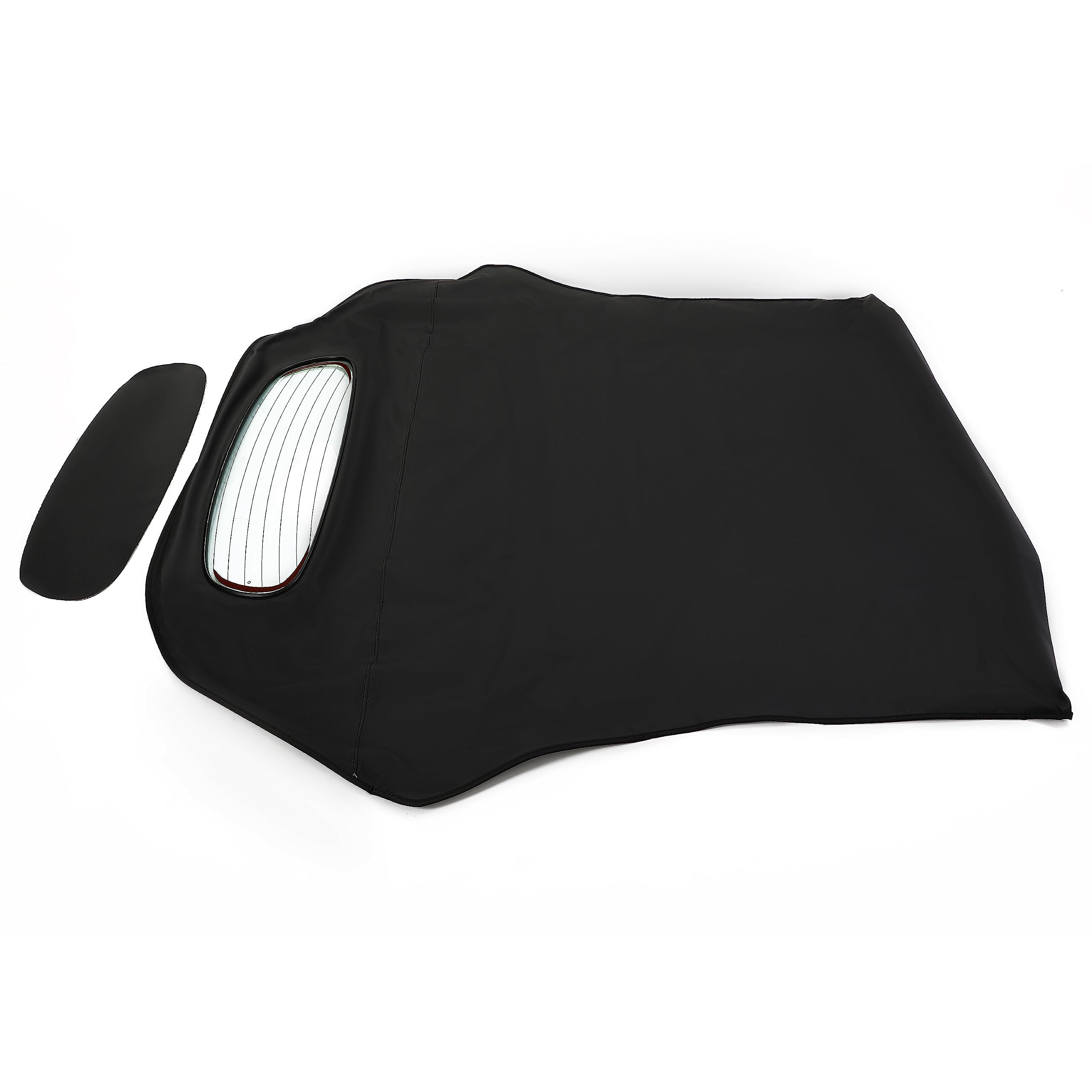 Black Sailcloth Vinyl Soft Top Replacement For Mitsubishi Eclipse 2006-2011 Convertible W/ Heated Glass Window