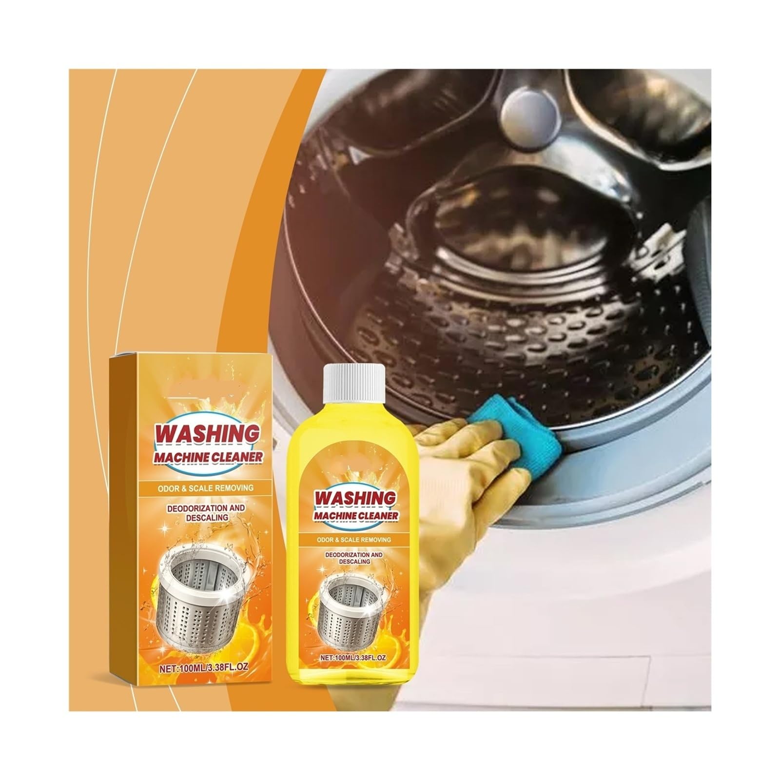 Limpiador de lavadora de 100 ml, for eliminar manchas y suciedad del tambor interior, for el cuidado diario del hogar(2pcs)