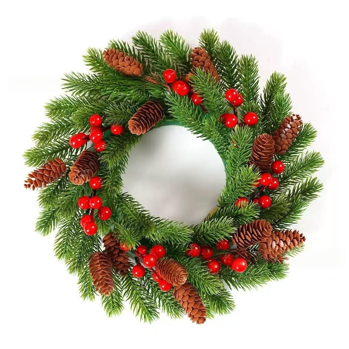 Décorations de fenêtre de Noël avec couronne de Noël et guirlande verte