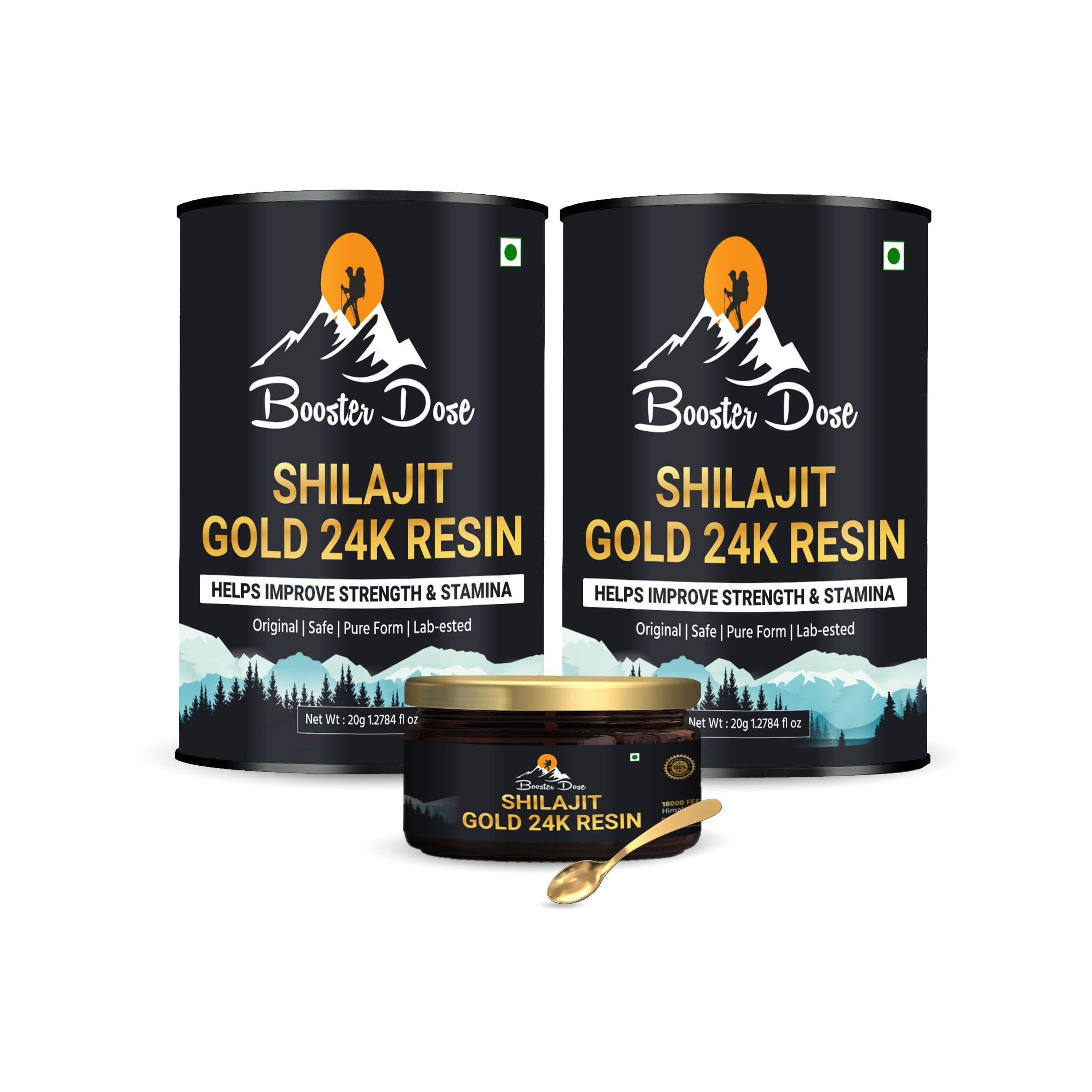 Pure Himalayan Organic Gold Resin Shilajit - 40g | Helps in boosting Stamina | Contains 24 Carat Gold | 100% Ayurvedic 75 Trace Minerals & 75% + Fulvic Acid