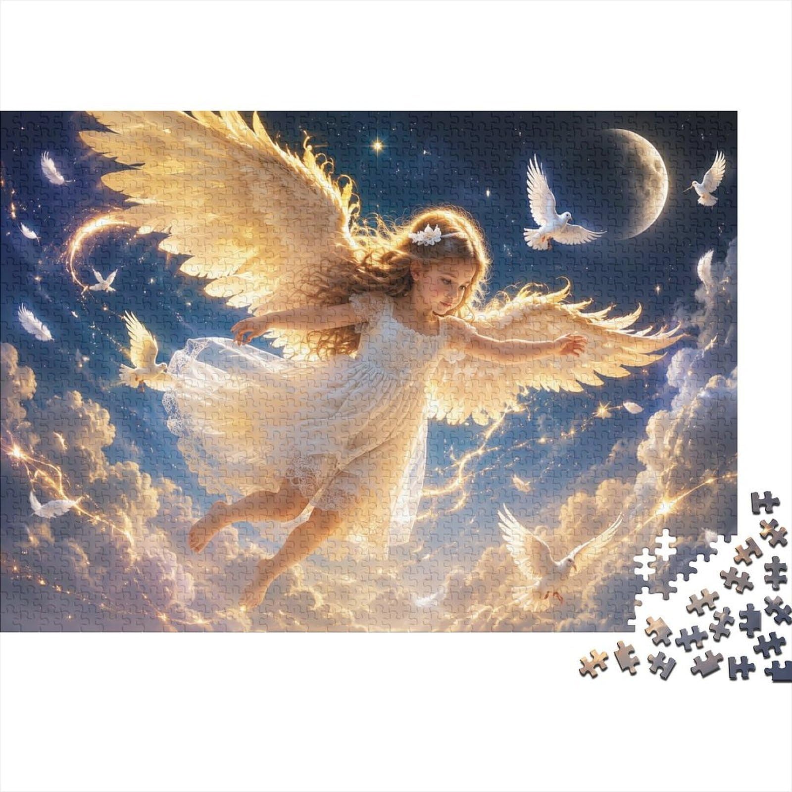 Angel Moon Cloud Jigsaw Puzzle, 1000 Pcs For Adults