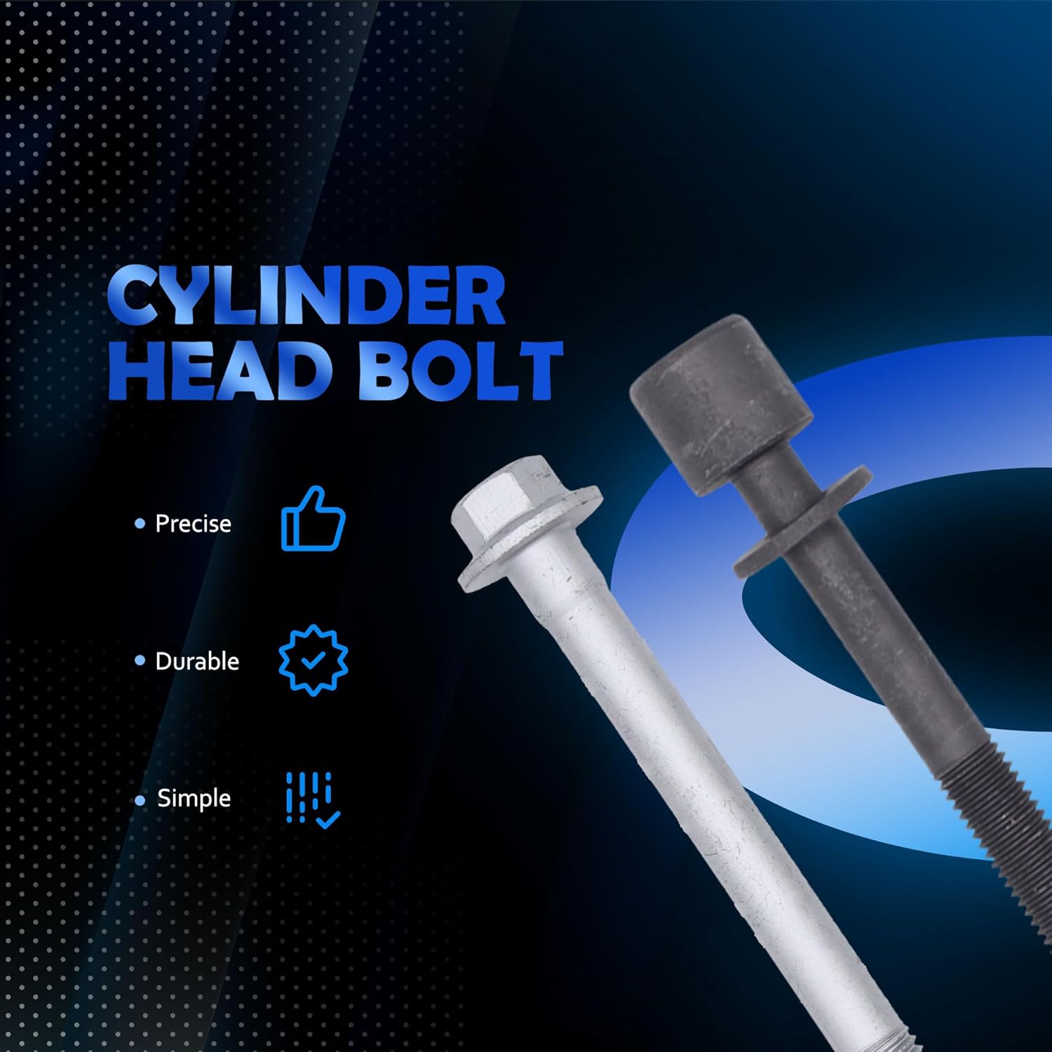 HiSport Engine Cylinder Head Bolt Set - Compatible with Chevy Camaro Corvette Express 2500 Express 3500 Silverado 1500 Silverado 1500 LD Silverado 2500 HD Silverado 3500 HD Tahoe - Replace ES73121