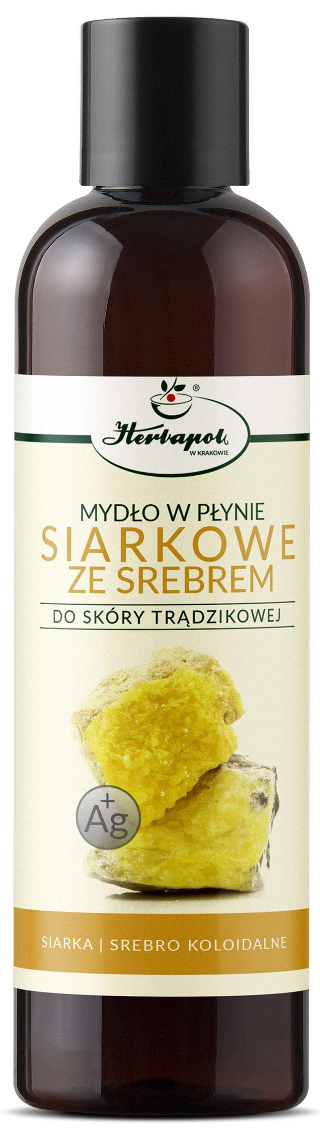 Krako ie Liquid Soap ith Sulphur and Silver 250 ml, Liquid Soap ith Sulphur and Silver 250 ml