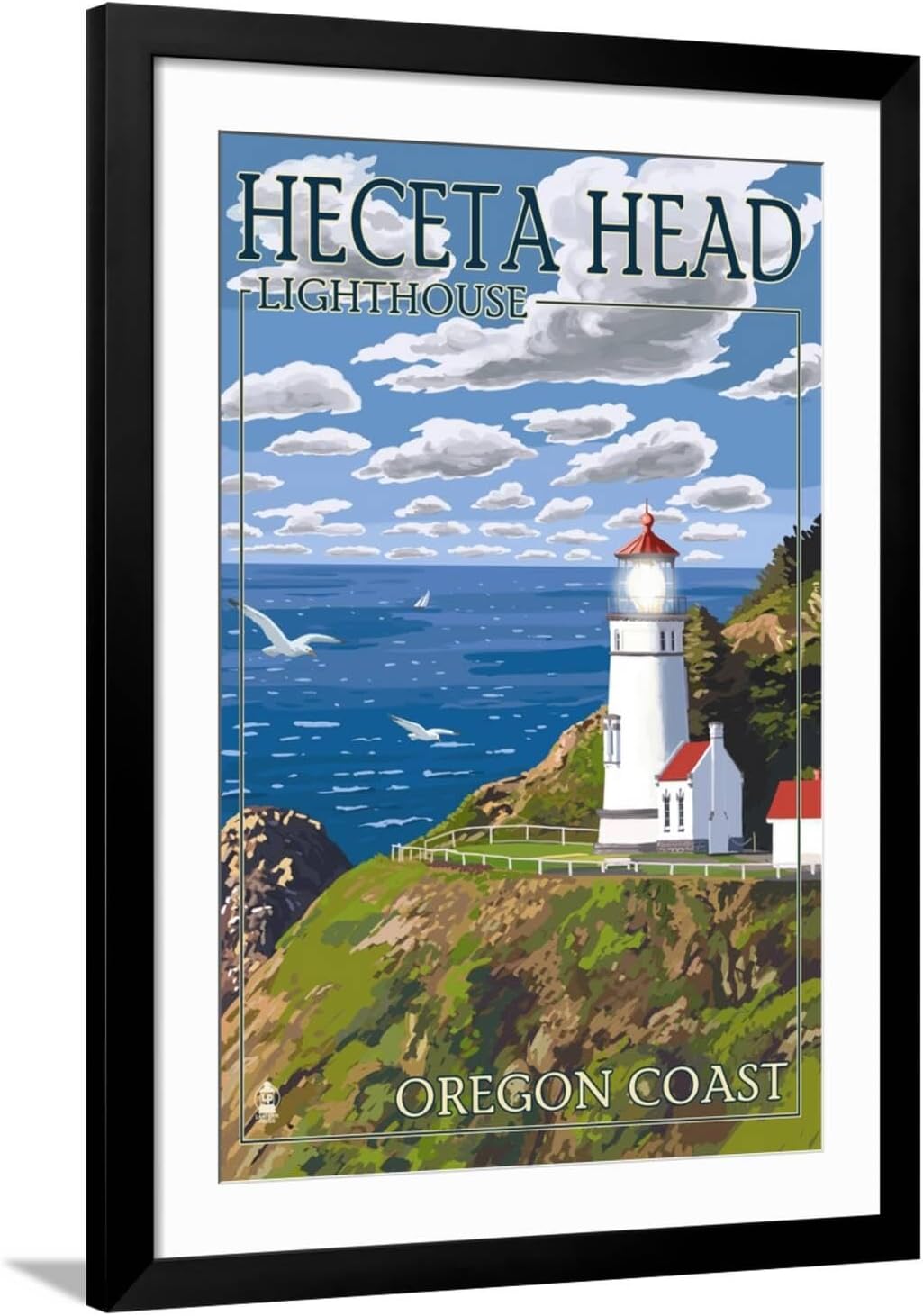 ART.COM Wall Art Print Heceta Head Lighthouse - Oregon Coast by Lantern Press, 16" x 24"