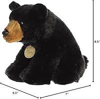 Vista 6 de Aurora® Adorable oso negro de peluche Miyoni®, detalle realista, compañía entrañable, 9 pulgadas