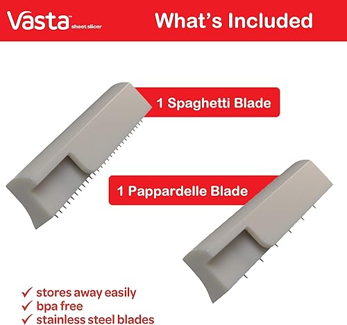 Miniatura 3 de Vasta - Cortador de verduras y hojas de frutas, cuchillas de acero inoxidable sin BPA, crea espaguetis y pappardelle bajos en carbohidratos, keto,