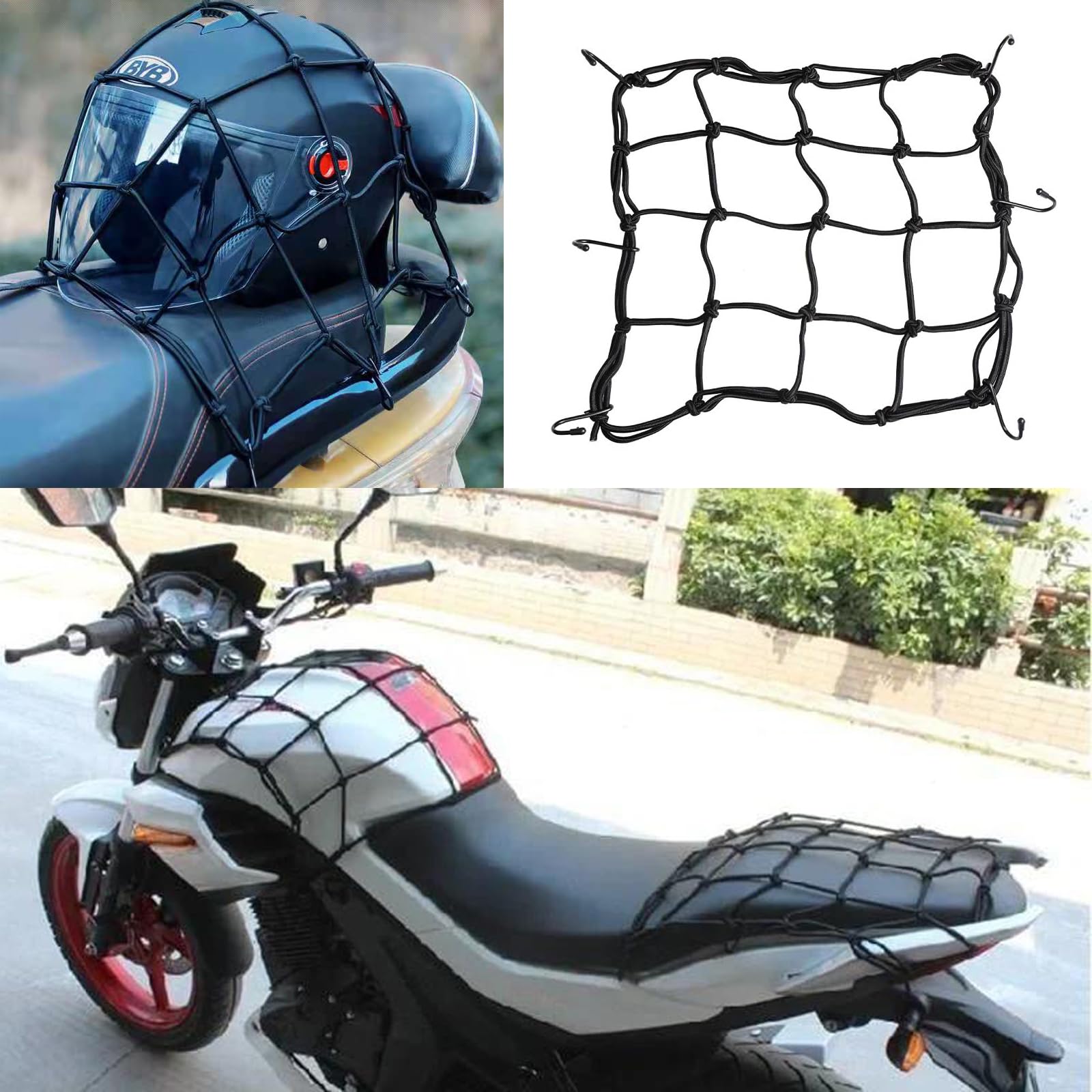 Rete per moto, rete elastica, rete per cestino per bicicletta, rete