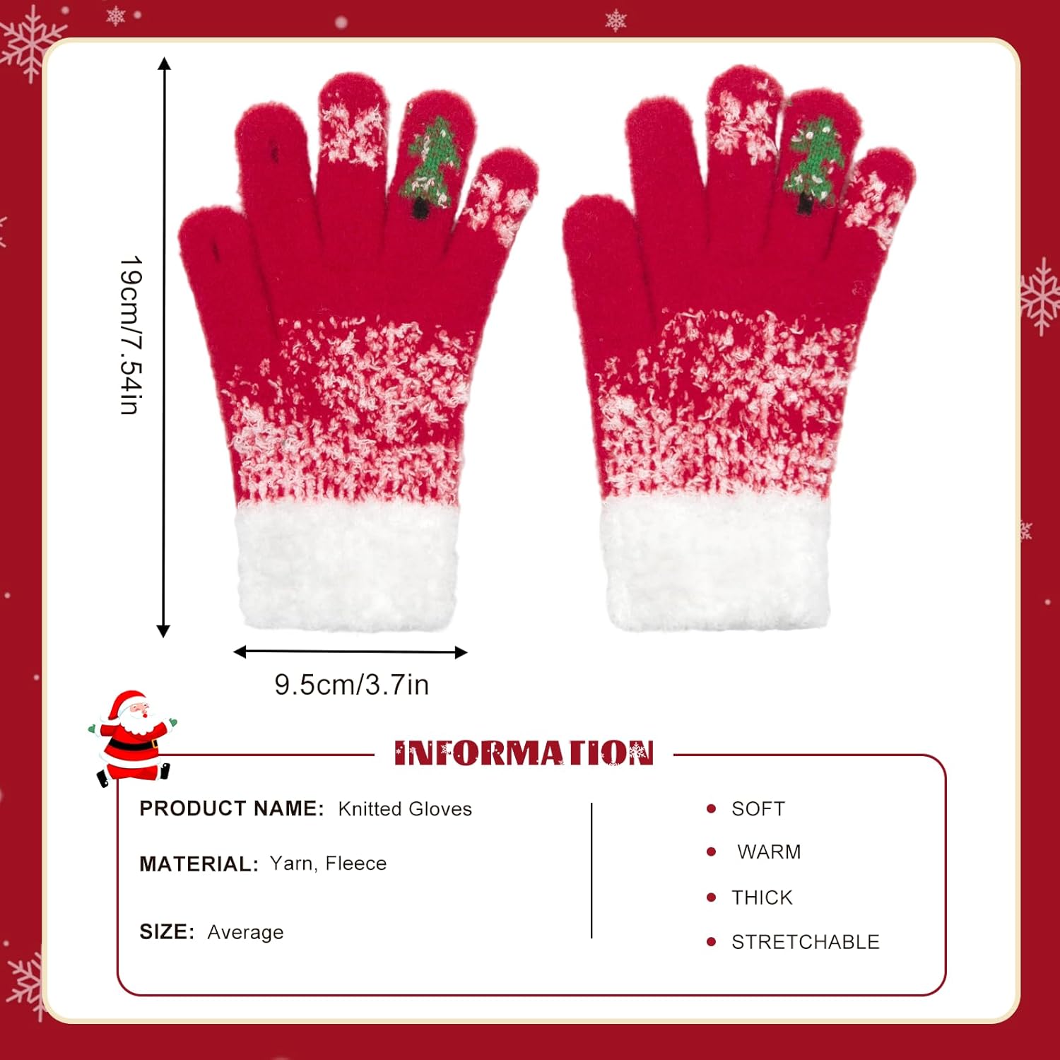 Long Keeper Winter Gloves for Women Touch Screen Warm Gloves Cold Weather Lined Stretchy Knit Thermal Texting Running Glove - Image 3